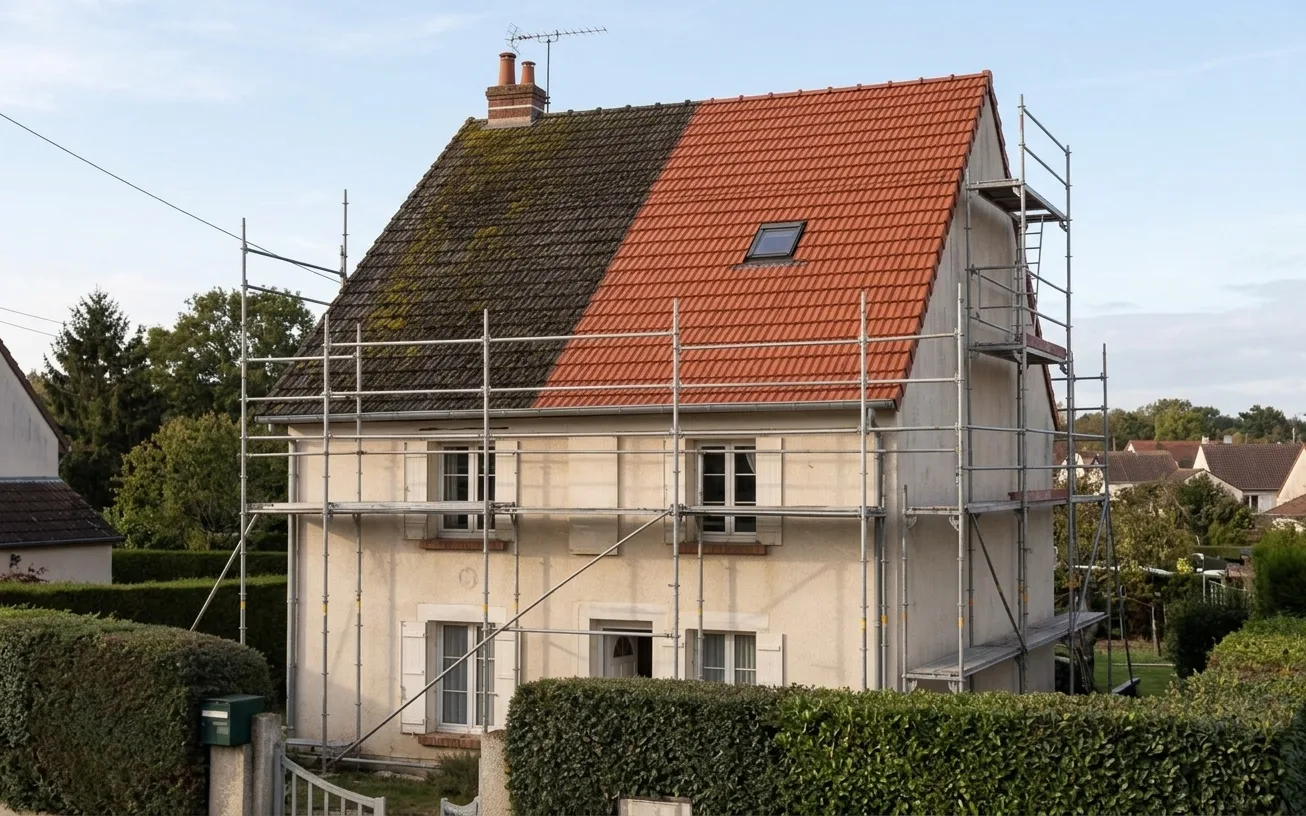 Démoussage de toiture à Coulommiers